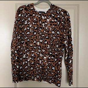 Banana Republic Leopard Print Sweater Crewneck